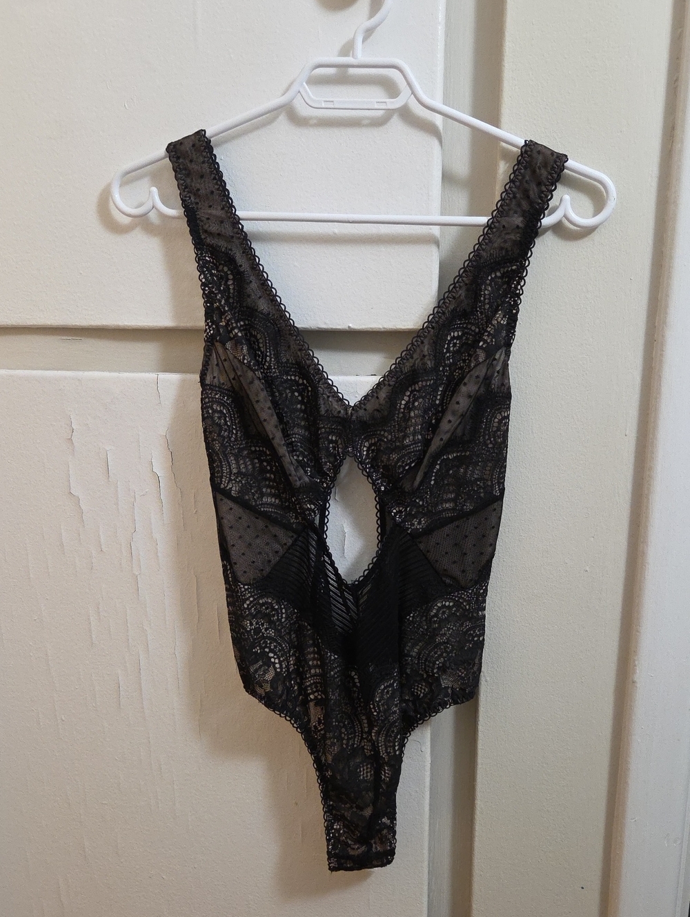Victoria's Secret Black Lace Cutout Bodysuit